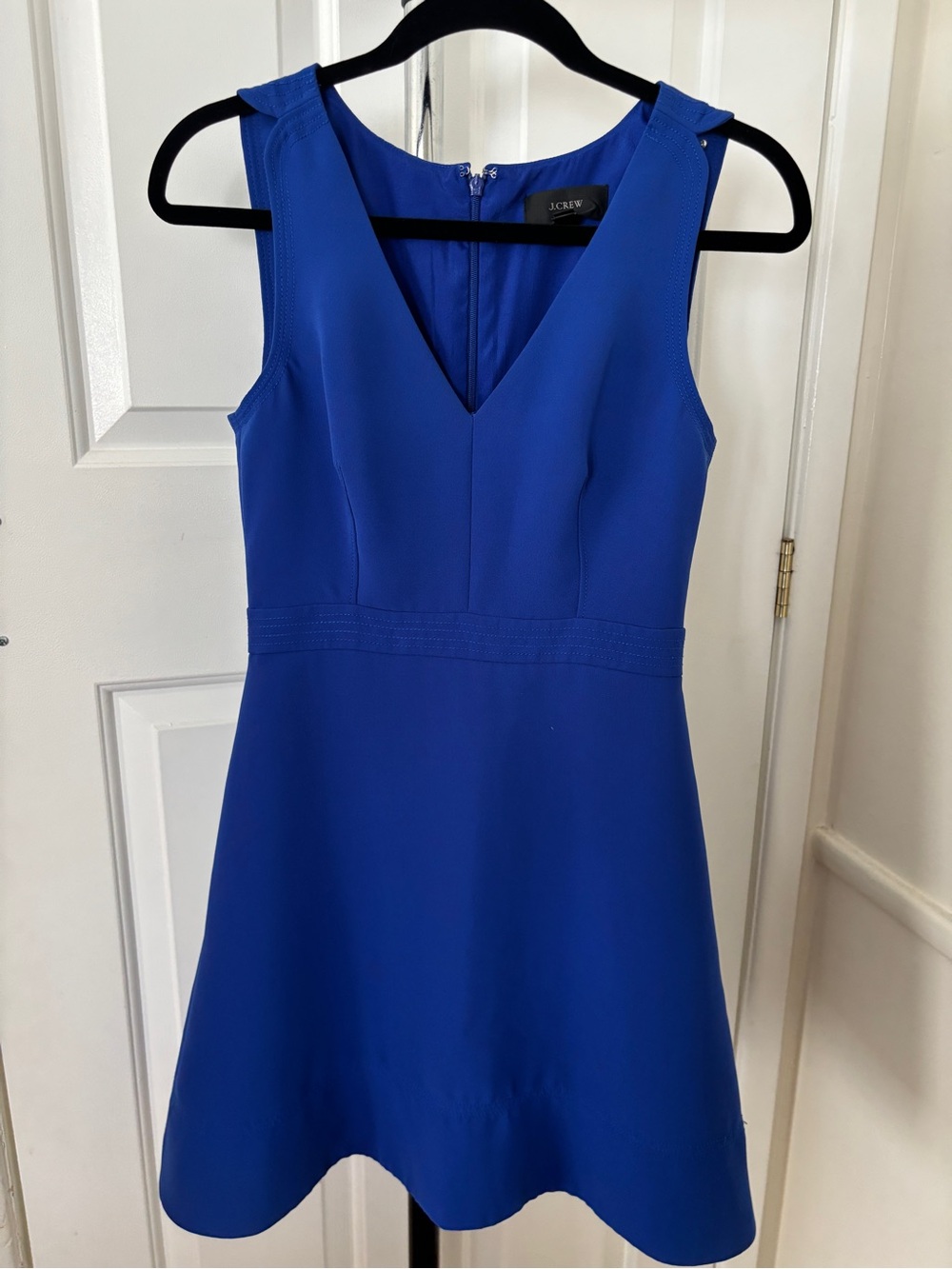 J. Crew Blue V-Neck Mini Dress